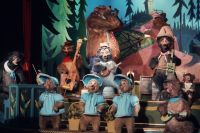 The Country Bear Jamboree preformers on stage at the Magic Kingdom theme park.